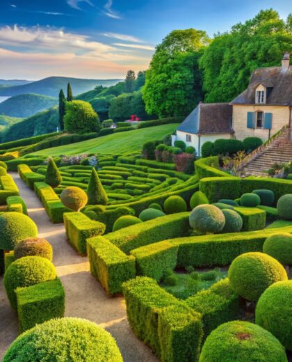 Minimalist French Garden: Marqueyssac's Precise Hedges and Dordogne Views