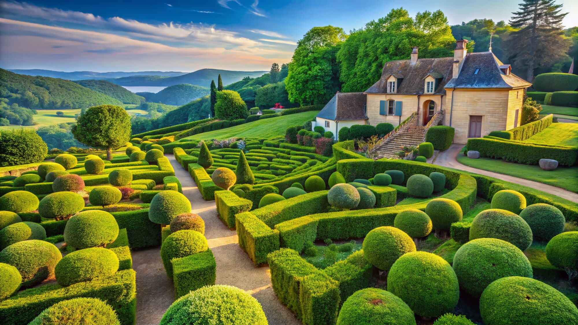 Minimalist French Garden: Marqueyssac's Precise Hedges and Dordogne Views