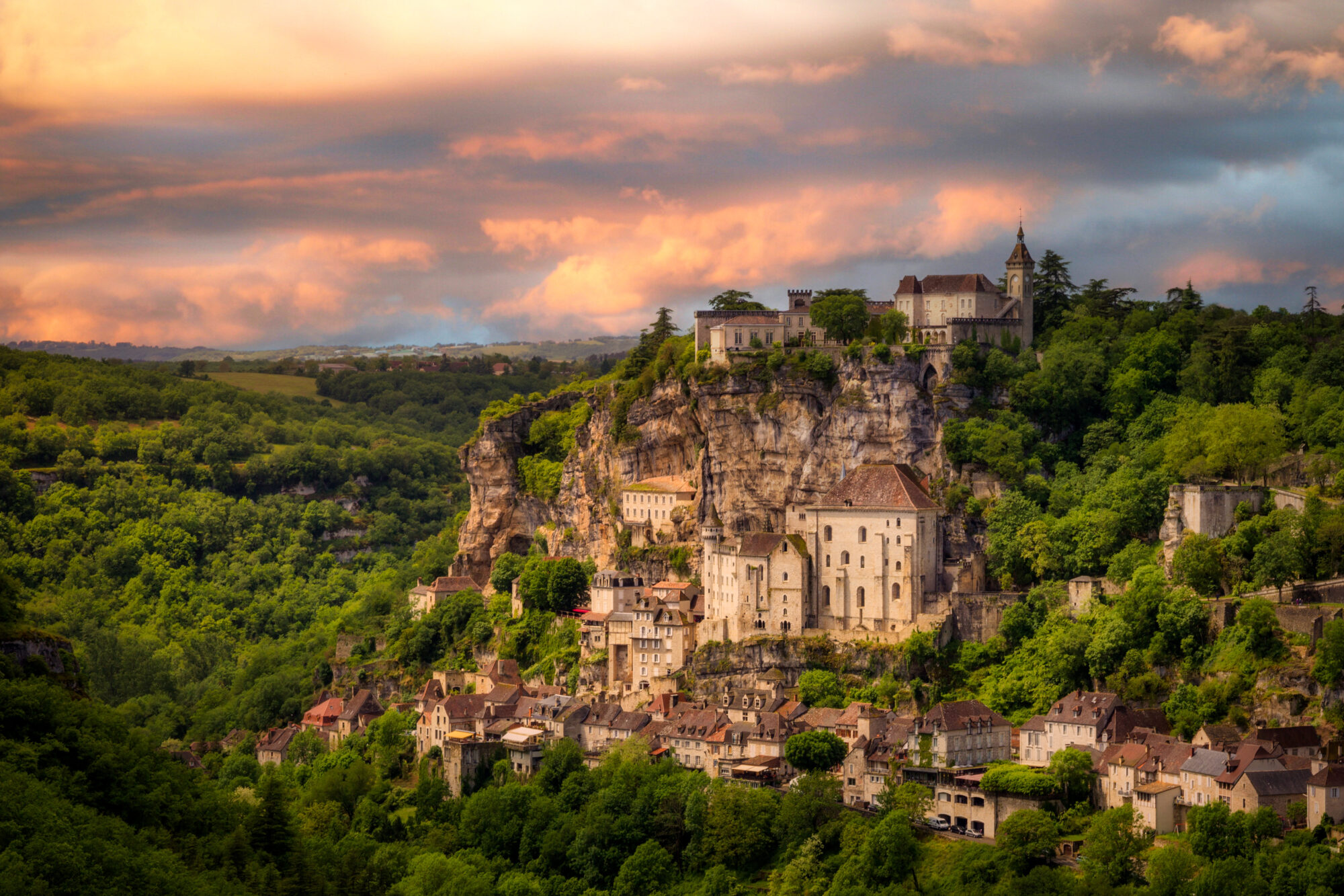 Rocamadour, a village in southwestern France. The sanctuary here has attracted pilgrims from many countries for centuries. Rocamadour, a village in southwestern France. The sanctuary here has attracted pilgrims from many countries for centuries.