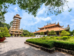 View of Ben Duoc Temple, Cu Chi Tunnel, Ho Chi Minh city, The historic district revolutionary beside Cu Chi tunnel, a famous base of revolutionary Vietnam before 1975.