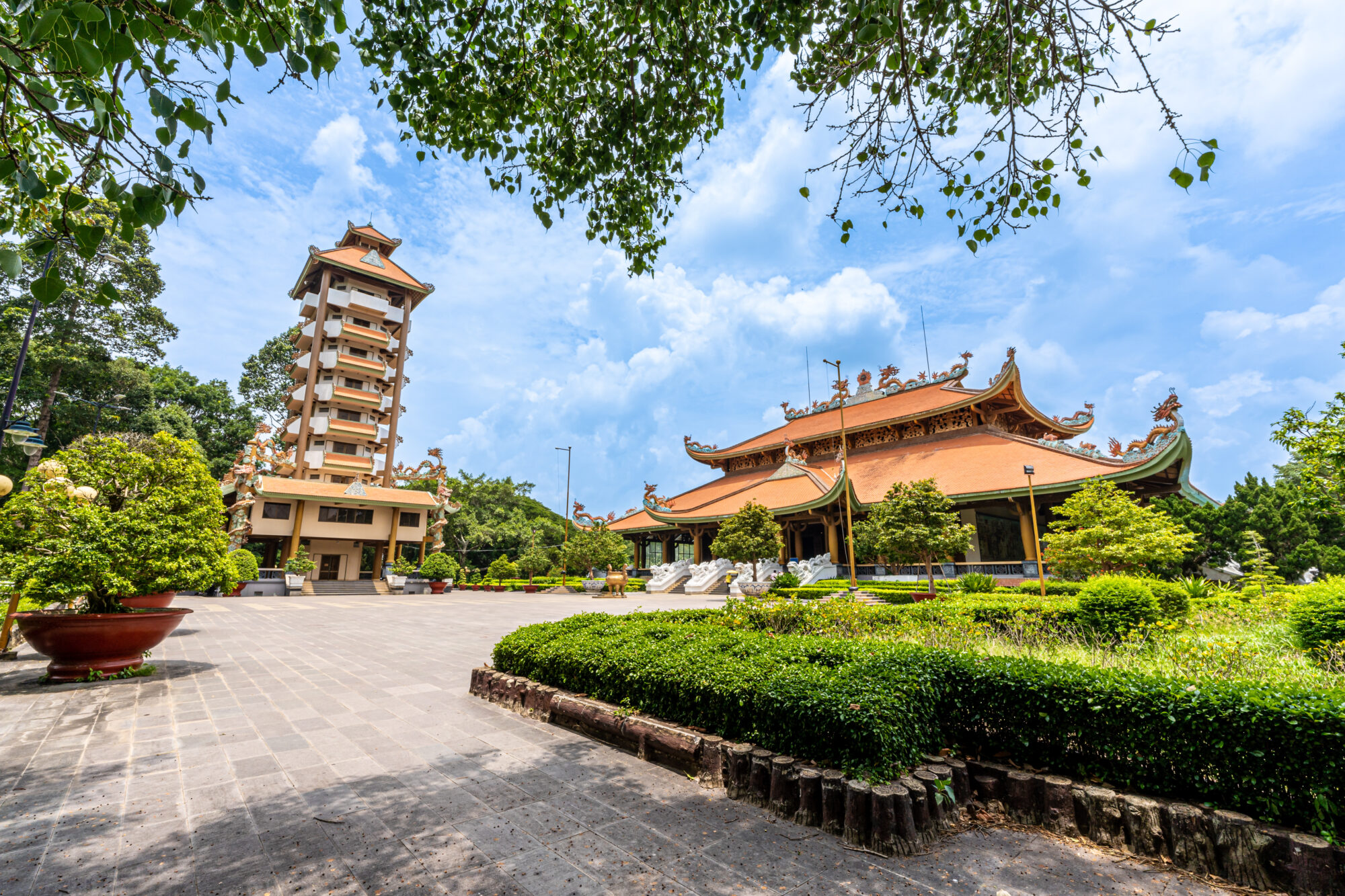 View of Ben Duoc Temple, Cu Chi Tunnel, Ho Chi Minh city, The historic district revolutionary beside Cu Chi tunnel, a famous base of revolutionary Vietnam before 1975.