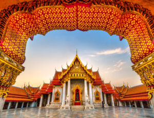 Wat Benchamabophit Dusit wanaram.  Bangkok, Thailandia.