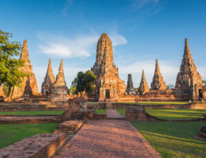 Landscape Ayutthaya Historical Park in Ayutthaya, Thailand...