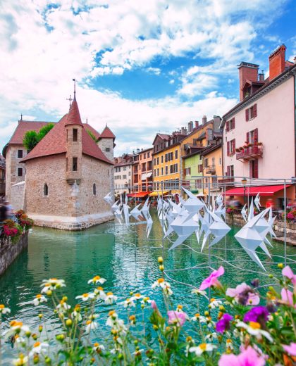Medieval city of Annecy in the valley of the French Alps France. Medieval city of Annecy in the valley of the French Alps France.