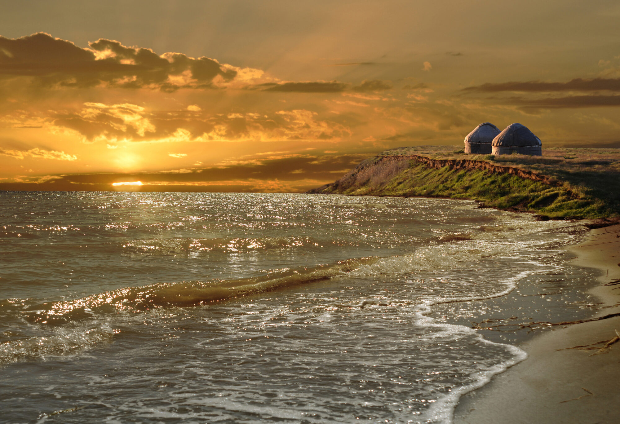 Sunset of lake Audarkul Sunset of lake Audarkul