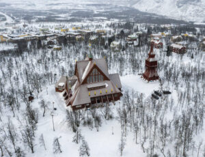Sweden,Kiruna,Bird,View,Of,Wooden,Church viaggi culturali tour in lapponia